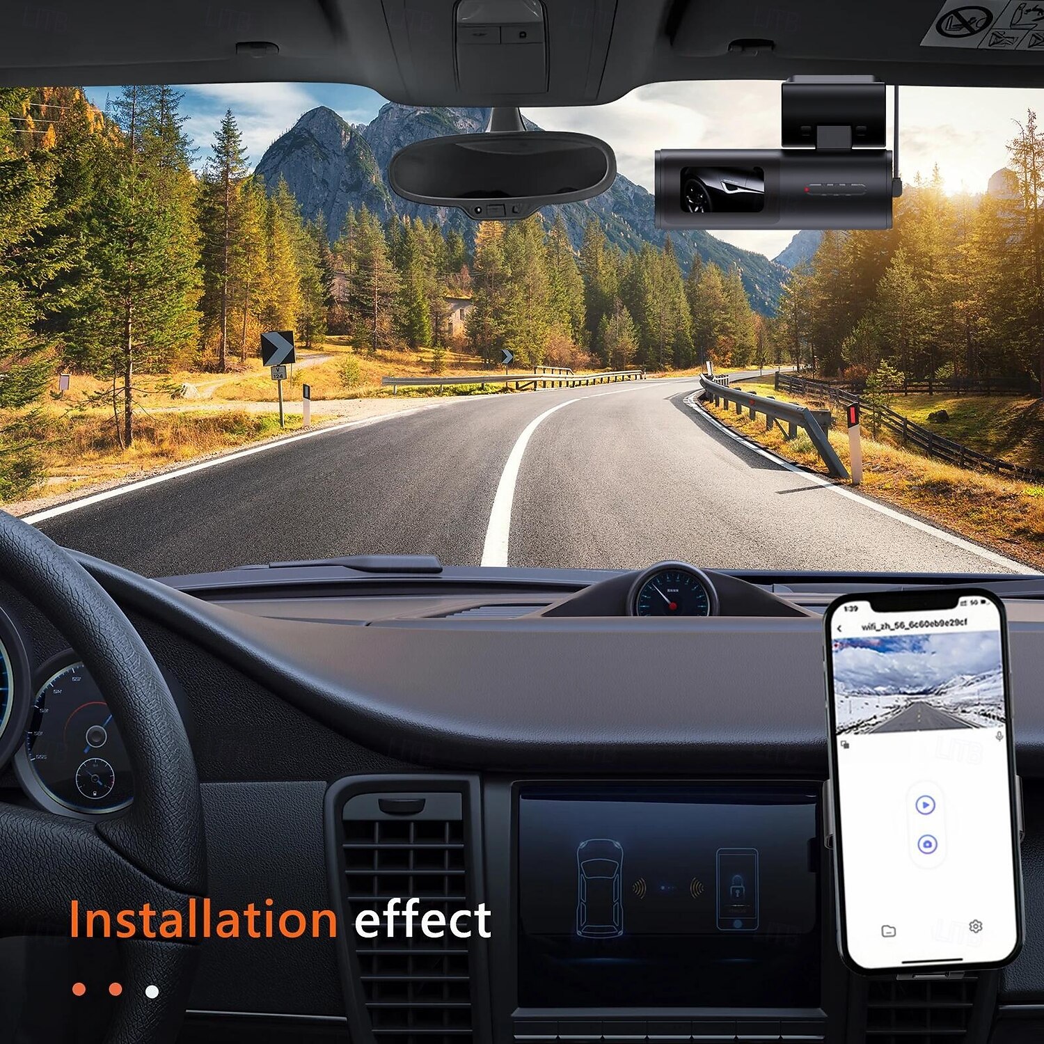 HD 4K front camera 1080P rear camera dashcam with WiFi mobile connectivity and 1.5 inch IPS screen for loop recording. 2025 - $73.99 –P10