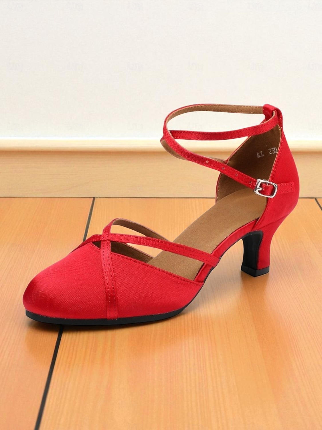 női piros szatén pántos tánccipő - vintage gatsby bálicipők profi tánchoz és partielőadásokhoz 2026 - $42.99 –P5