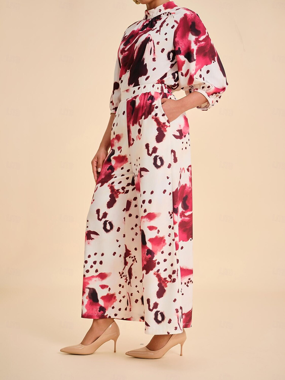 בגדי ריקוד נשים נקבה רגל רחבה מכנסי רגליים רחבות באורך מלא אלגנטית חופשה קזו'אל בורגנדי קיץ אביב XS S M 2026 - $79.99 –P5