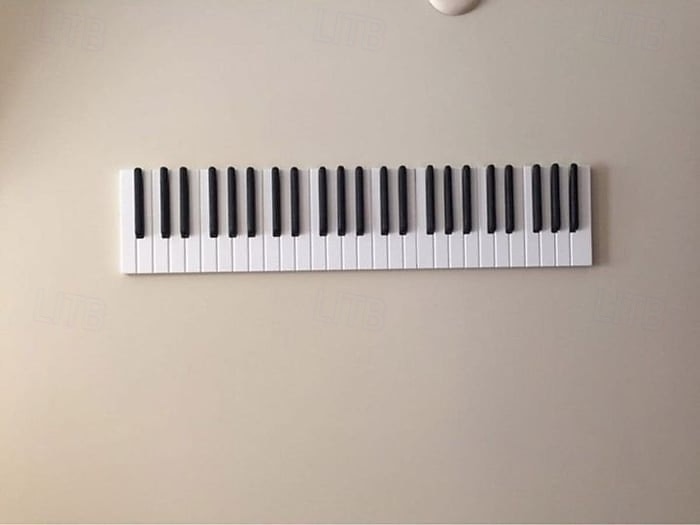 Pianohouten kapstokken, wandhanger in Scandinavische stijl, creatief pianotoetsontwerp, houten haakrek, ruimtebesparende organizer voor in de hal, decoratieve kledinghouder voor thuis. 2026 - $31.99 –P4