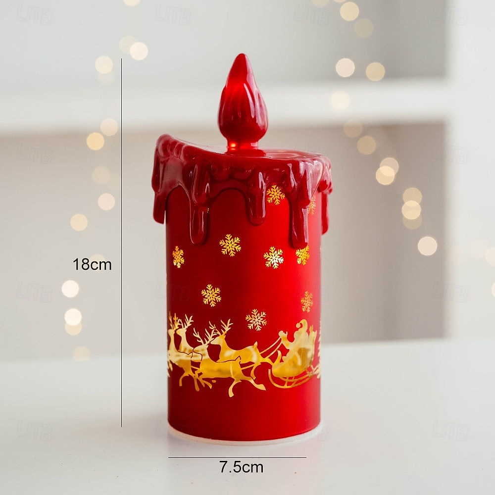 1 Pc Christmas Glass LED Light Handheld Light Electronic Candle Light Wind Light Desktop Ornament Light Atmosphere Light Warm Light AAA Battery Box 2025 - CAD $11.99 –P8