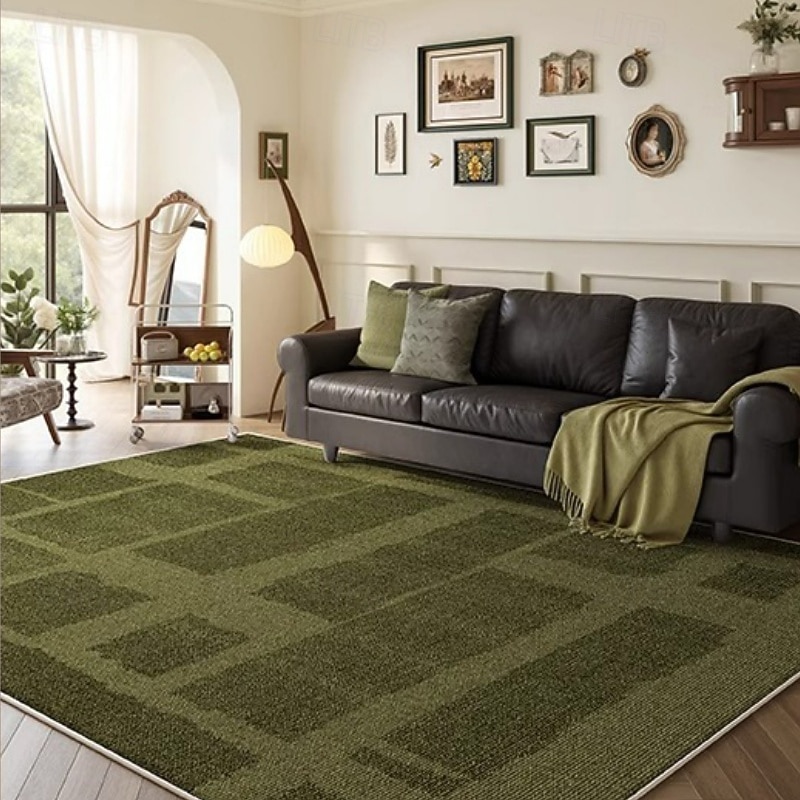 Tapete vintage verde francês, tapete luxuoso para sala de estar, tapete elegante para cabeceira de quarto, tapete grande resistente a manchas e fácil de limpar de 2026 por $107.99 –P8