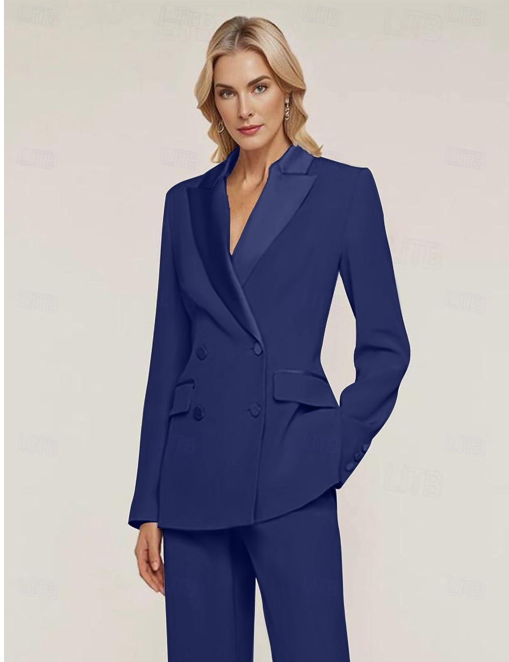 Női Blézer Sport kabát Előírásos Esküvői vendég Sifon Elegáns Hosszú ujj Csúcs hajtóka Dupla soros 2025 - $104.99 –P13