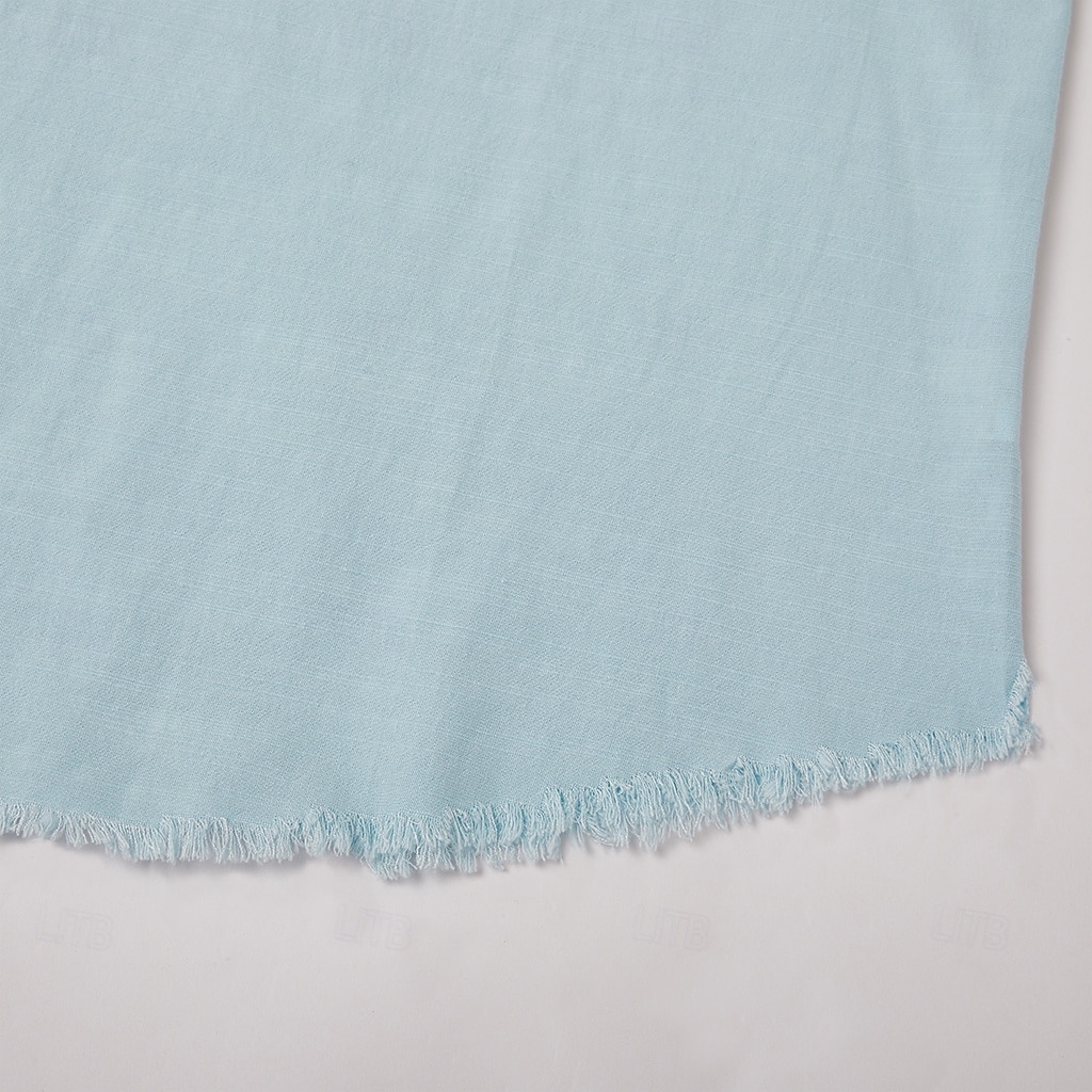 Homme T-shirt en lin manche longue Col en V Été Printemps Couleur Unie ancien Bohème Occasionnel Bord écru Vacances Rue Occasionnel Blanche Rose Bleu Ciel T-shirt haut de gamme pour homme de 2025 ? $25.99 –P15