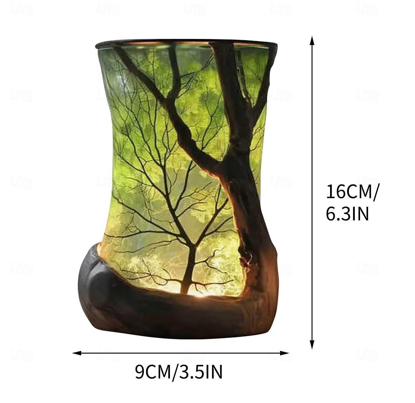 מנורת סביבה בהשראת טבע יער מנורת שולחן סביבה ביער לקריאה עץ שרף צנצנת תאורת לד לסלון חדר שינה עיצוב משרד ביתי 2026 - $35.99 –P7