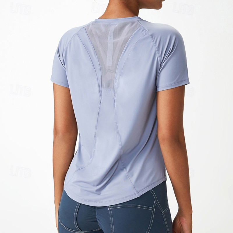 Dámské Jednobarevné Gymnastická košile Koşu Tişörtü Léto Jaro Podzim Síťka Krátký rukáv Oblečení na atletiku Rychleschnoucí Yumuşak Ter Emen Tělocvična Běh Cvičení Černá Světlá růžová Modrá sportovn 2026 - $64.99 –P7