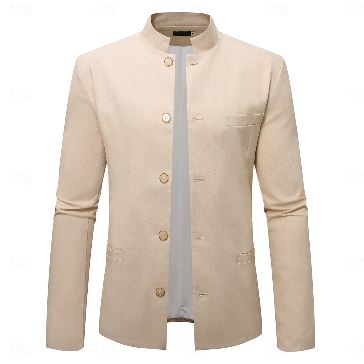 Per uomo Giacca di lino Formale Casa Bottoni Minimalista Primavera & Autunno Autunno Tutte le stagioni Tinta unica Attivo Vintage Colletto a Camicia Regolare Blu marino Verde Cachi Azzurro Giacca del 2026 a $91.99 –P31