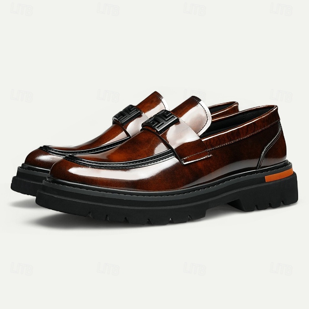 Мужские коричневые пенни-лоферы из натуральной кожи – элегантные туфли без застежек для офиса, свадеб и официальных мероприятий 2026 - $119.99 –P2