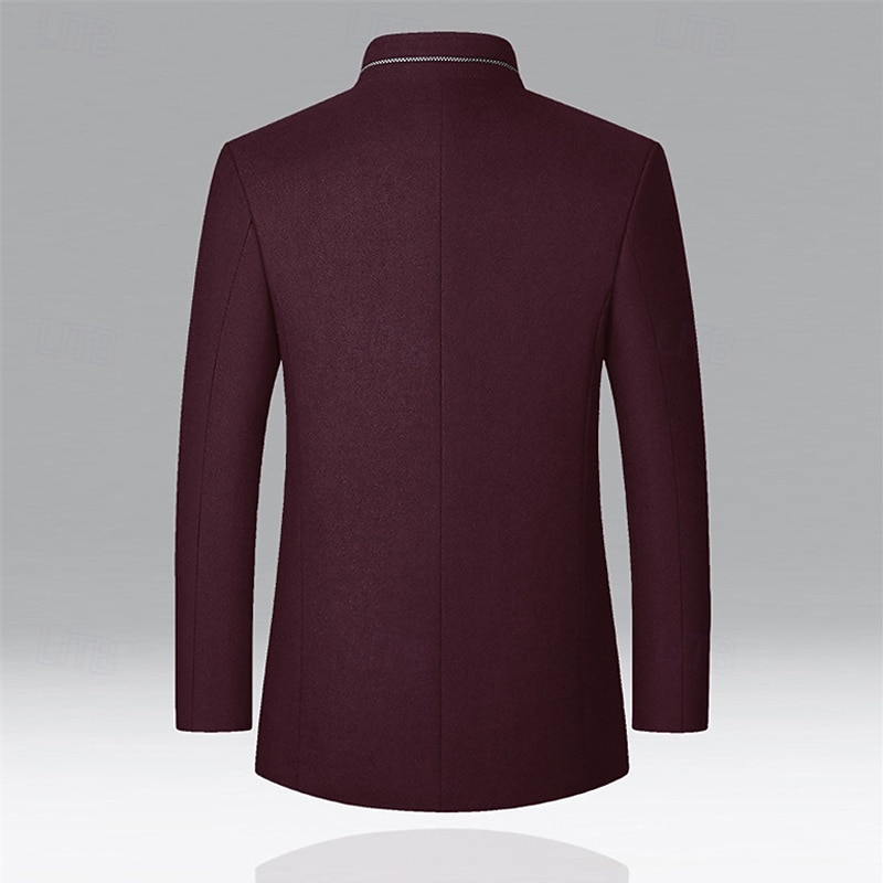 Herren Parka Trenchcoat Urlaub Täglich Herbst Winter Polyester Winddicht Oberbekleidung Bekleidung Mode Klassisch Einfach Tasche Stehkragen Einreihig 2026 - €46.49 –P8