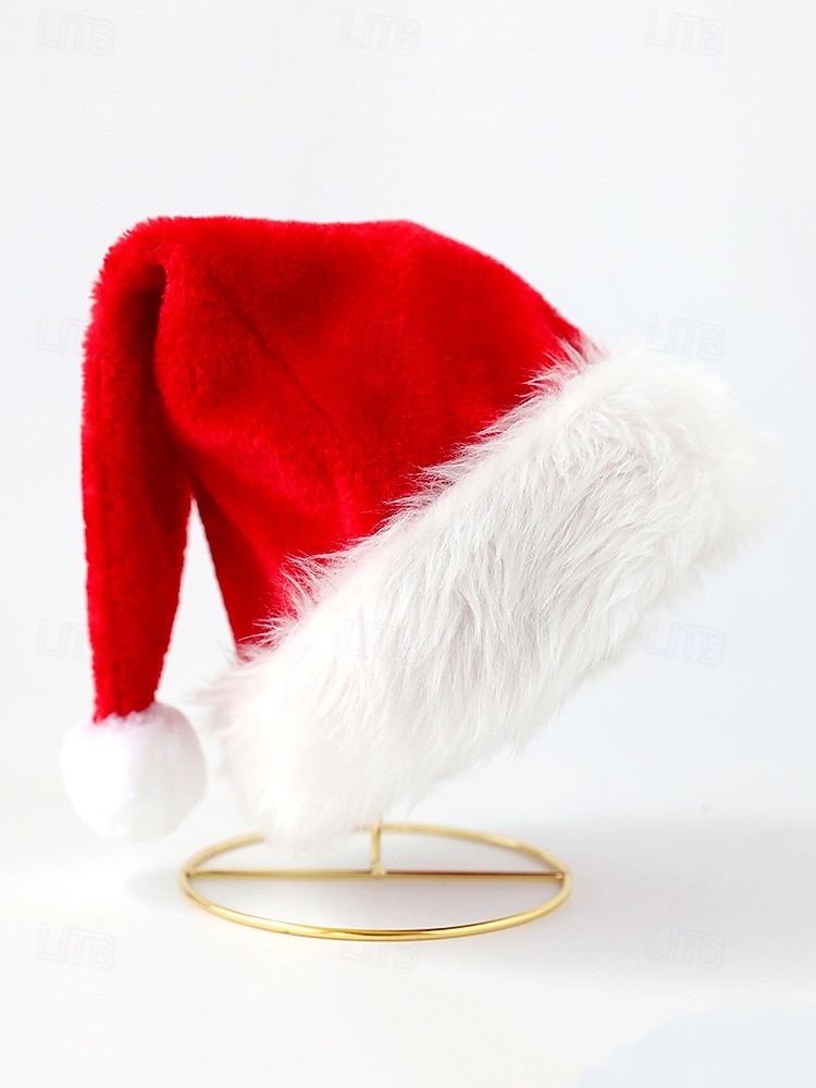 Bonnet de Noël pour femme et enfant - en velours doux avec bordure en peluche, idéal pour les fêtes de fin d'année et les festivités familiales de 2025 ? $9.99 –P4