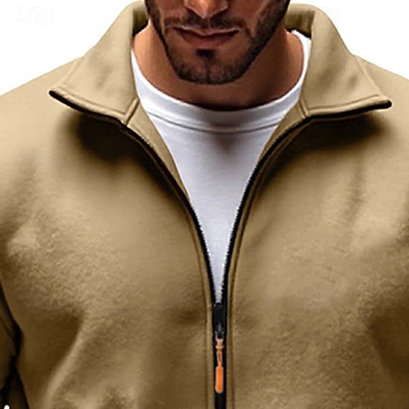 Per uomo Felpa con cappuccio Felpa con cappuccio a zip intera Felpa con cappuccio in pile Felpa con cappuccio tattica Nero Bianco Verde militare Rosso Borgogna Colletto Mao Semplice Cerniera Sport del 2025 a $27.99 –P15