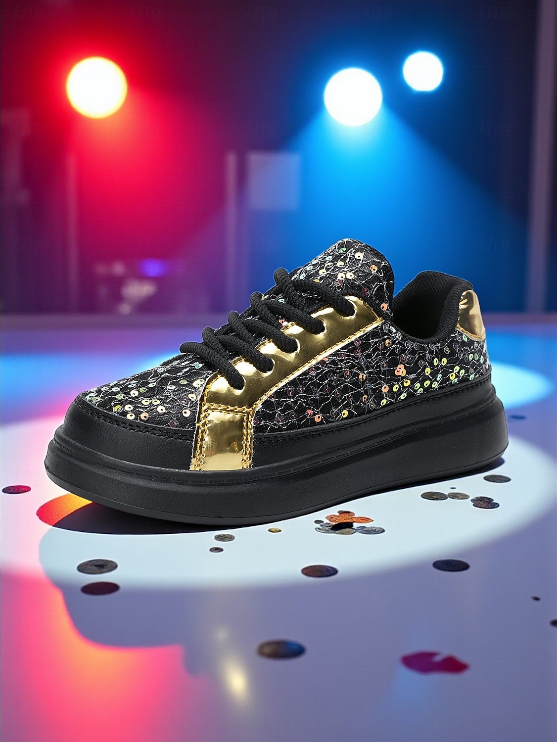 Туфли в стиле поп-звезды в стиле корейского идола; блестящие голографические кроссовки для девочек с пайетками; повседневная модная обувь для танцев и вечеринок 2026 - $64.99 –P5