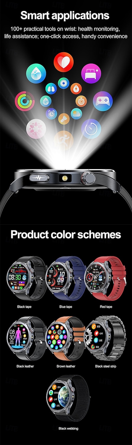 iMosi ET472 Reloj inteligente 1.53 pulgada Smartwatch Reloj elegante Bluetooth ECG + PPG Podómetro Recordatorio de Llamadas Compatible con Android iOS Mujer Hombre Llamadas con Manos Libres 2025 - $62.99 –P15
