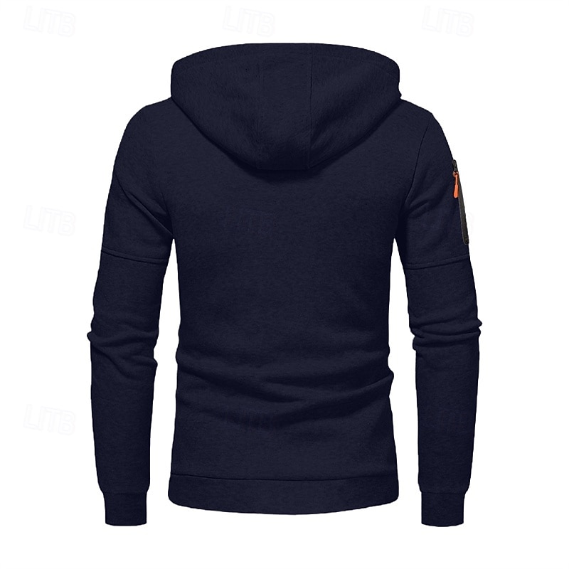 Per uomo Felpa con cappuccio Felpa con cappuccio e zip corta Nero Bianco Blu marino Cachi Grigio chiaro Con Cappuccio Semplice Tasca Zip a un quarto Sport & Outdoor Quotidiano Ferie Poliestere del 2025 a $24.99 –P15