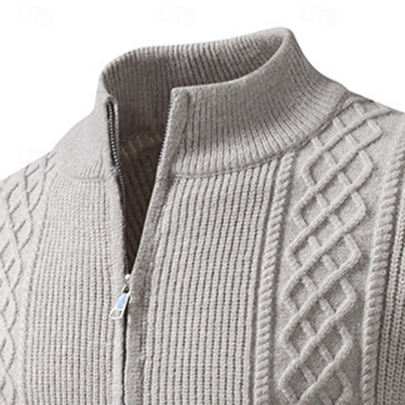Per uomo Felpa Cardigan Maglione Fair Isle A Coste Treccia Maglia Top Regolari Patchwork Blocco di colore Semplice Collo alla coreana Vacanza Moda Casuale Abbigliamento quotidiano Abbigliamento del 2025 a $41.99 –P7
