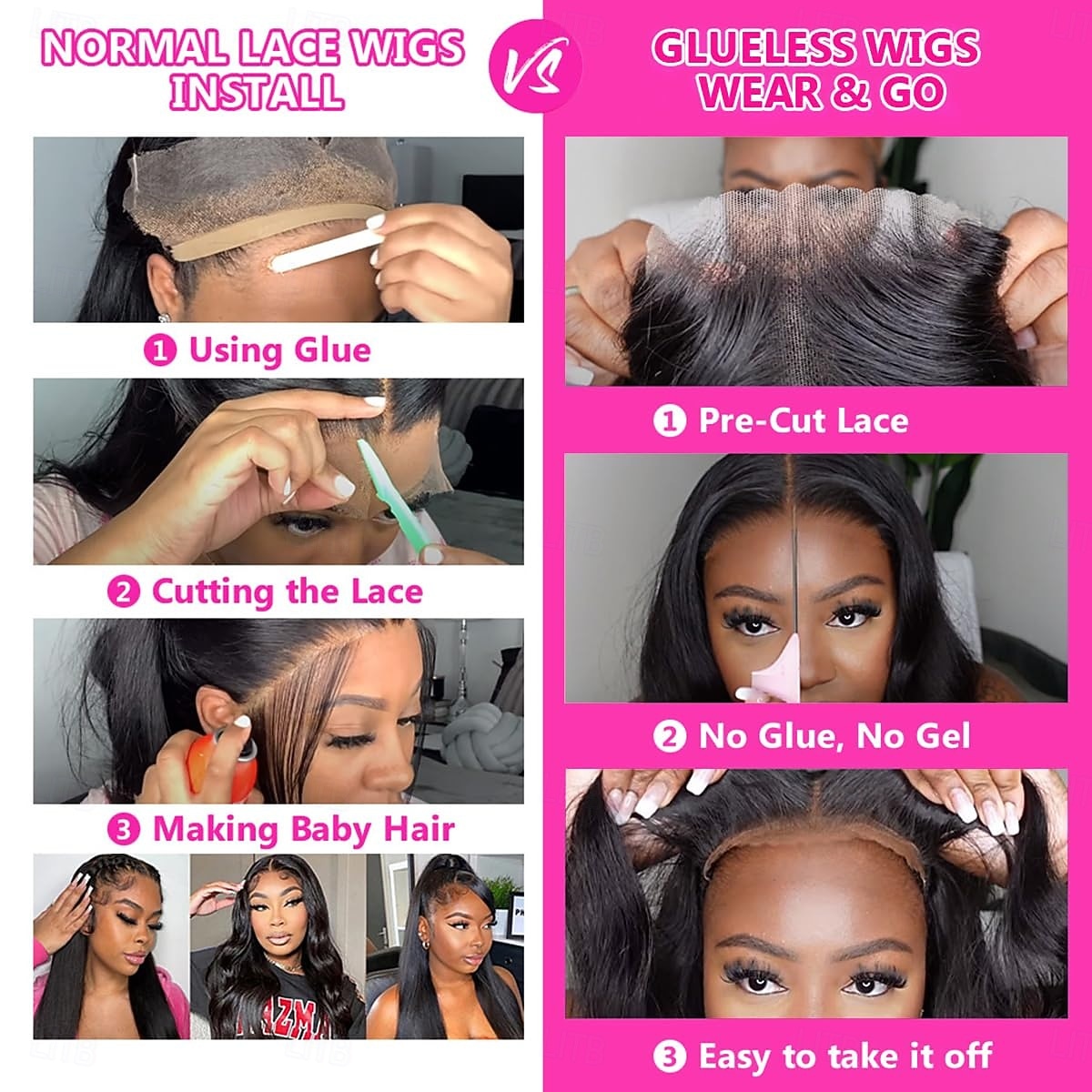 Wear and Go Glueless Wigs Human Hair Pre Plucked Pre Cut 4x4 Straight Lace Front Wigs Human Hair Wigs for Women No Glue Hd Lace Front Closure Ready to Wear Wigs 180% Density 2026 - $107.99 –P8