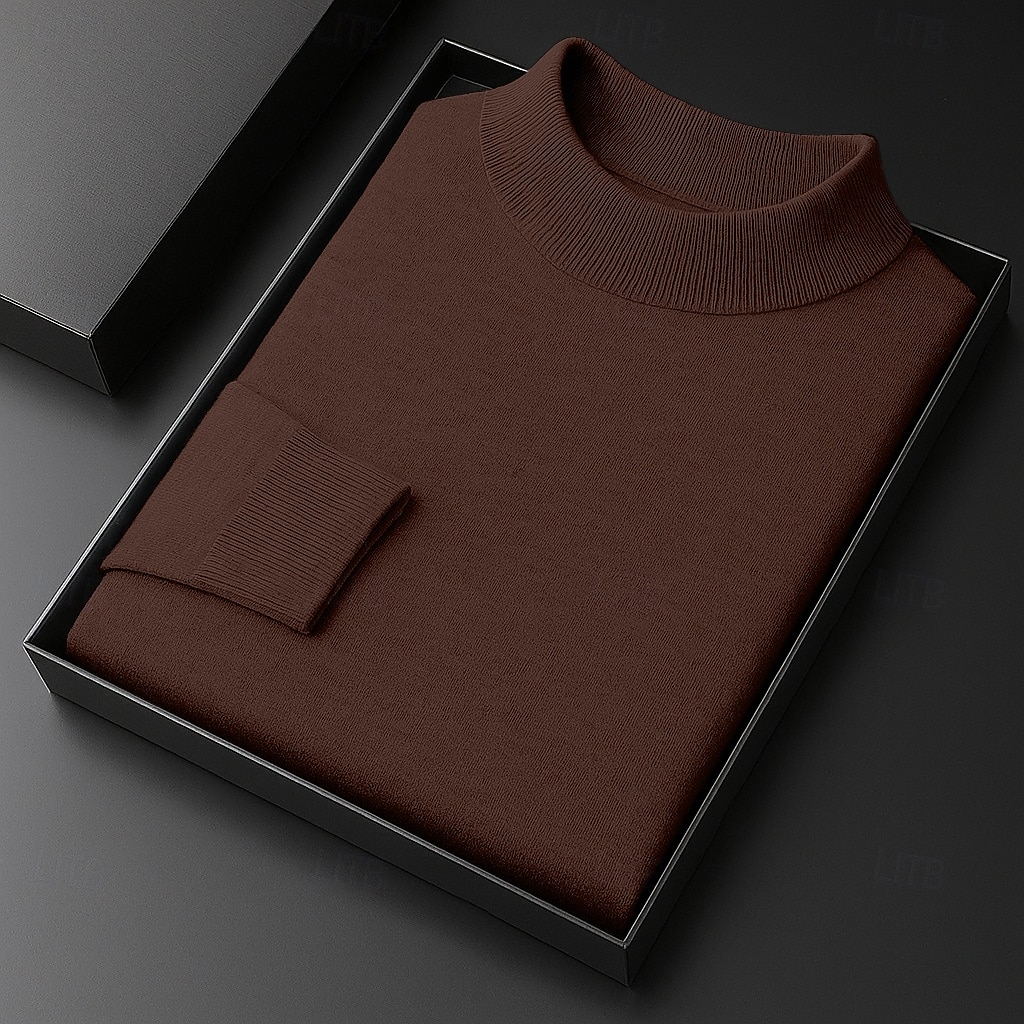 Per uomo Felpa Maglione A Coste Maglia Top Regolari Lavorato a maglia Slim Fit Semplice Collo Alto Maglieria Contemporaneo Casuale Abbigliamento quotidiano Abbigliamento Primavera Autunno Nero Bianco del 2026 a $26.99 –P5