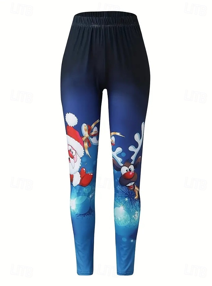 Жен. Леггинсы Мода Классический На каждый день Полная длина ЗавышеннаяPantsНовогодняя тематика Графика Снеговик В снежинку Рисунок Сохраняет тепло Мягкий Дышащий Эластичная 2025 - $26.99 –P9