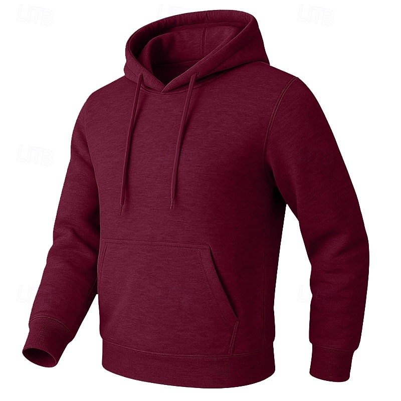 Homme Sweat à capuche Sweat à capuche en polaire Sweat à capuche doublé en polaire Noir Blanche Jaune Rose Claire Vert Véronèse À capuche Uni Poche kangourou Sport & Loisir Occasionnel Quotidien de 2025 ? $17.99 –P10