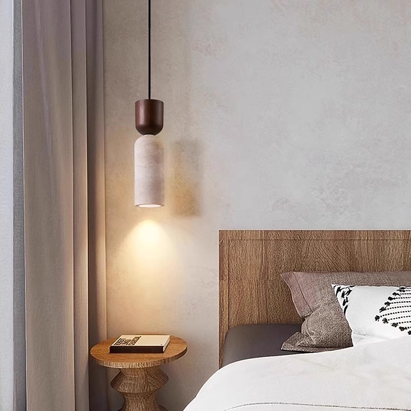 Luminária pendente nórdica de pedra natural, cilindro pequeno, moderna de meados do século, 110-240 V de 2026 por $86.99 –P3