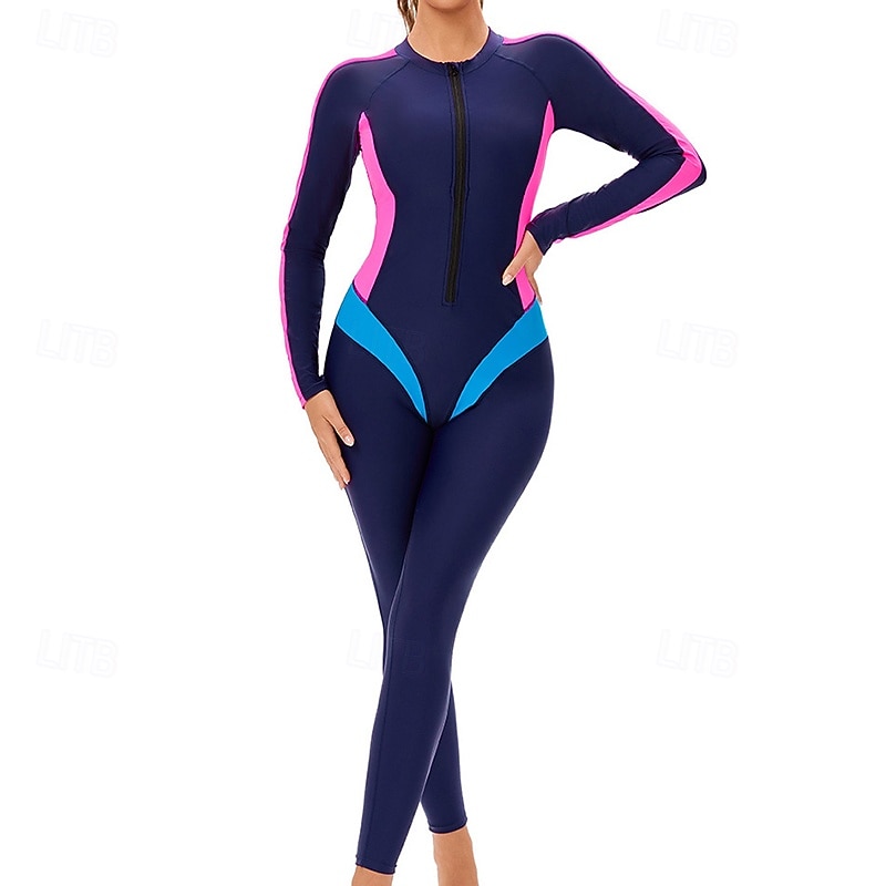 2026年 女性用 ラッシュガード 全身水着 ダイブスキンスーツ パッチワーク UPF50+ 速乾性 高弾性 長袖 スイムウェア サーフィン 潜水 シュノーケリング 夏  コレクション – $50.99 –P2