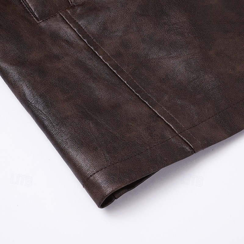 Per uomo Trench in finta pelle Cappotto da marinaio Trench Vacanza Quotidiano Primavera Autunno PU Antivento Capispalla Abbigliamento Moda Classico Semplice Tasca Bavero Monopetto del 2026 a $75.99 –P7