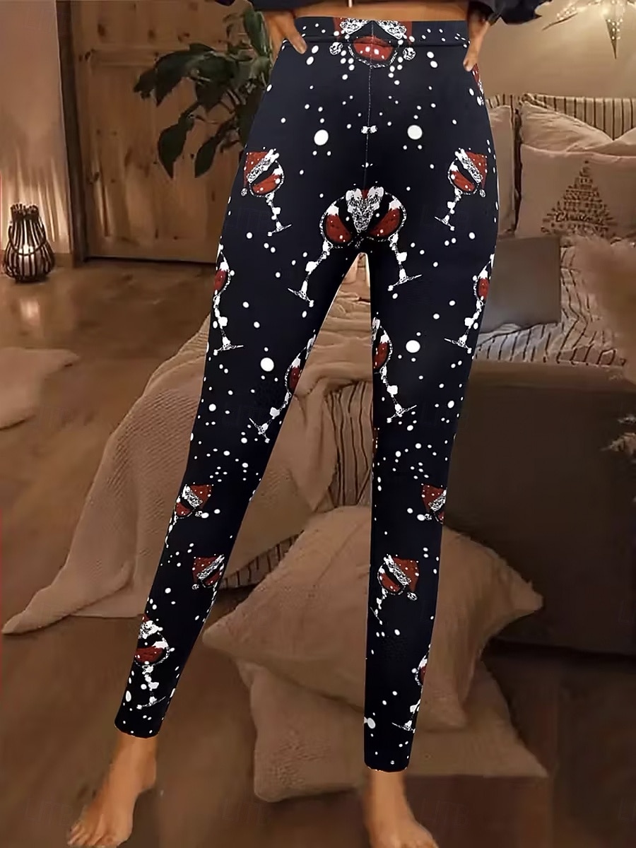 Femmes Leggings Vacances ancien Mode Longueur complète Taille hautePantsNoël Graphique Impression Chaleur Thermique Doux Respirant Élastique Formel Extérieur Vacances Noir Été Printemps Automne Hiver de 2025 ? $26.99 –P2