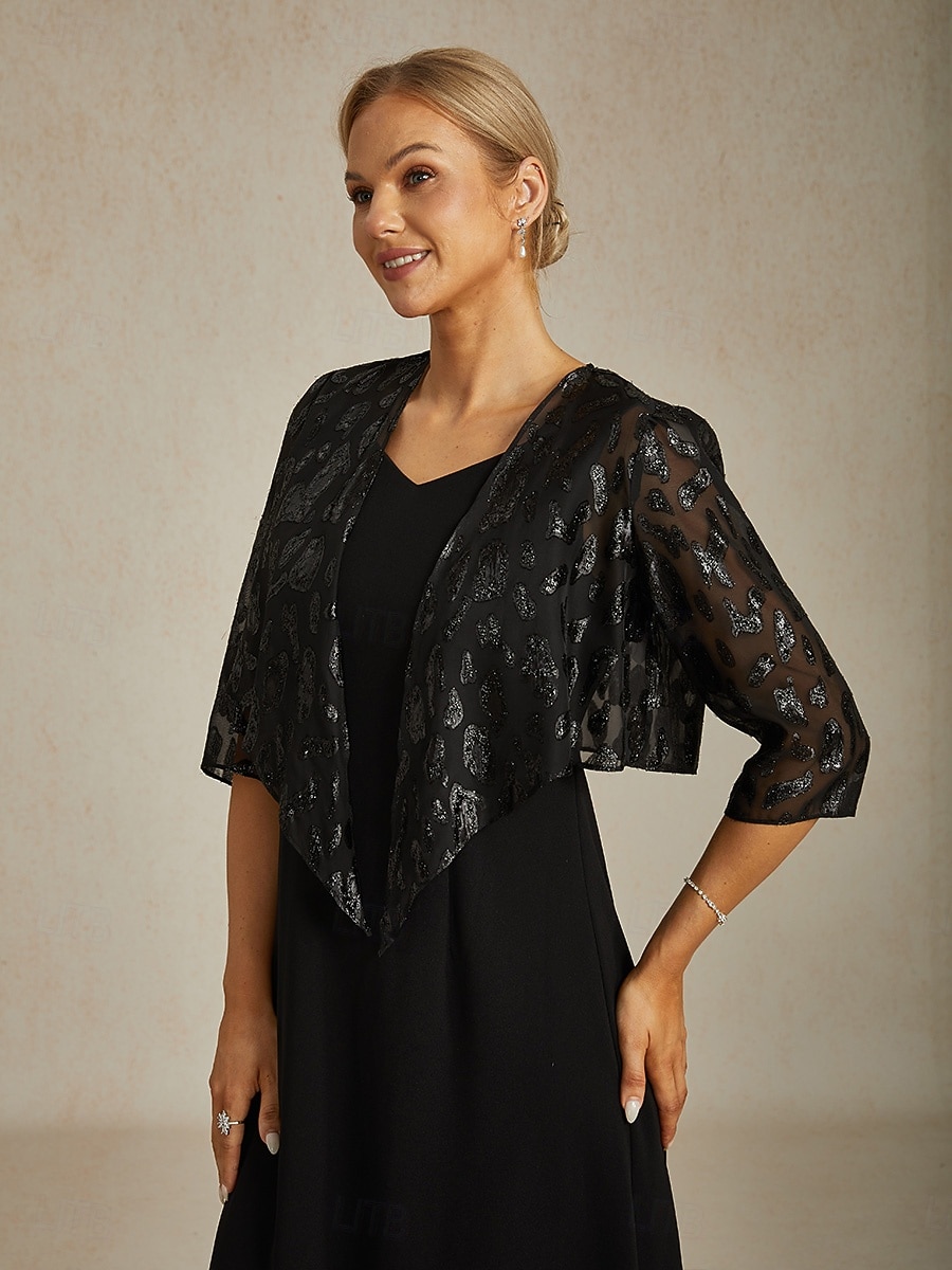 Per donna Top Eleganti Top fluidi Top in chiffon Animale Leopardo Elegante Scollo a V Top Regolari Nero Primavera del 2025 a $49.99 –P7