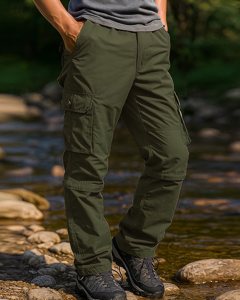 Men's Cargo Pants Convertible Zip Off Pants Hiking Pants Trousers Softshell Pants Spring Autumn / Fall Outdoor Regular Fit Quick Dry Bottoms Pocket Elastic Waist Army Green Khaki Camping / Hiking 2026 - $38.99 –P4