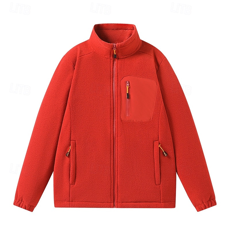Per uomo Giacca Invernale Giacca in Pile Giacca Casual Vacanza Quotidiano Calore Termico Tasca Pile Autunno Inverno Semplice Moda Streetwear Collo alla coreana Regolare Nero Rosa Rosso Viola Verde del 2025 a $27.99 –P14