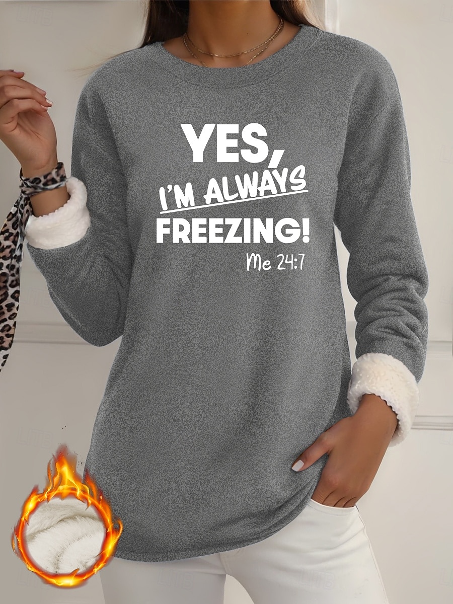 Damskie Bluza z podszewką z polaru, piżama Bluza z kapturem Pullover Bluzy Nadruk Litera Ciepłe Moda miejska Codzienny Długi rękaw Półgolf Zwykłe topy Codzienny Dom Na co dzień Niebieski Czarny 2026 - $27.99 –P3