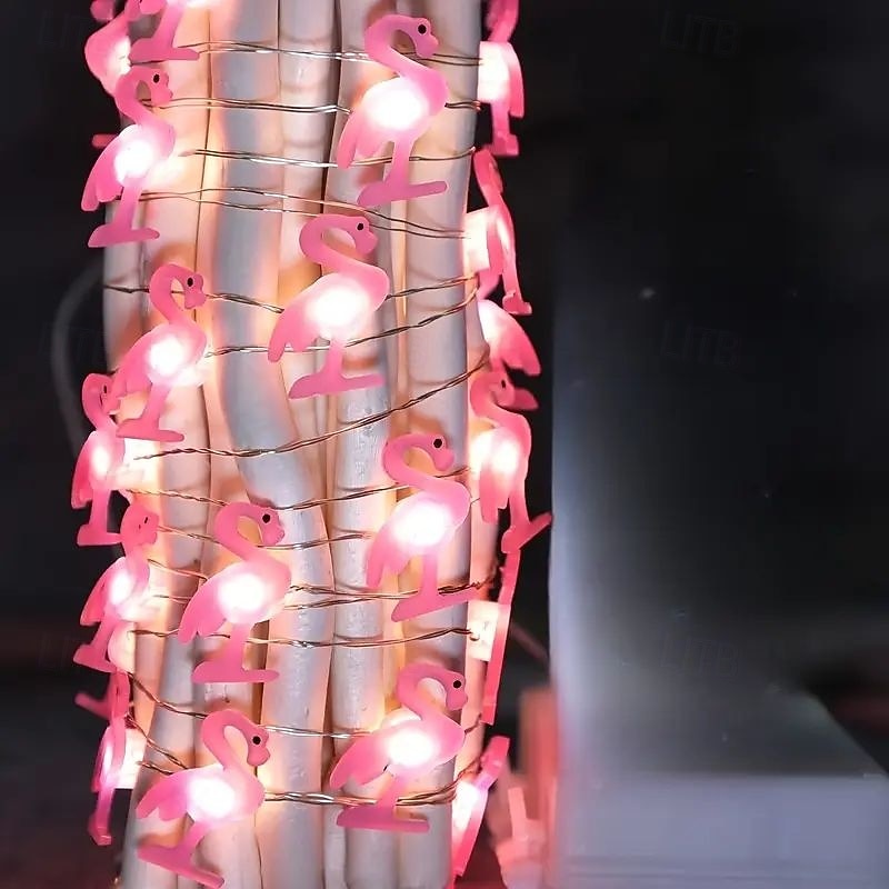 LED kuparilankavalot Pinkki flamingo joulun keijukaisnaruvalo 2m 20LED paristokäyttöinen kirsikkapuun kukkavalot jouluhäät uudet vuosi juhlat syntymäpäivä kotipuutarhakoristukset 2025 - $10.49 –P5