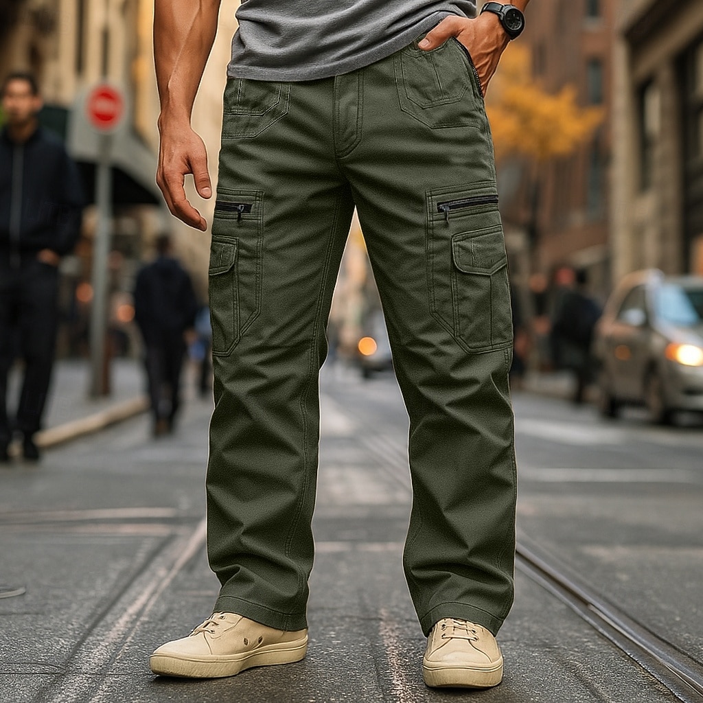 בגדי ריקוד גברים מכנסי קרגו מכנסי עבודה מכנסיים לטיולי הליכה כיס מרובה רגל ישרה אחיד לביש פתילת לחות באורך מלא בָּחוּץ קזו'אל יומי חופשה אופנתי שחור ירוק צבא קשיח 2026 - $31.99 –P2