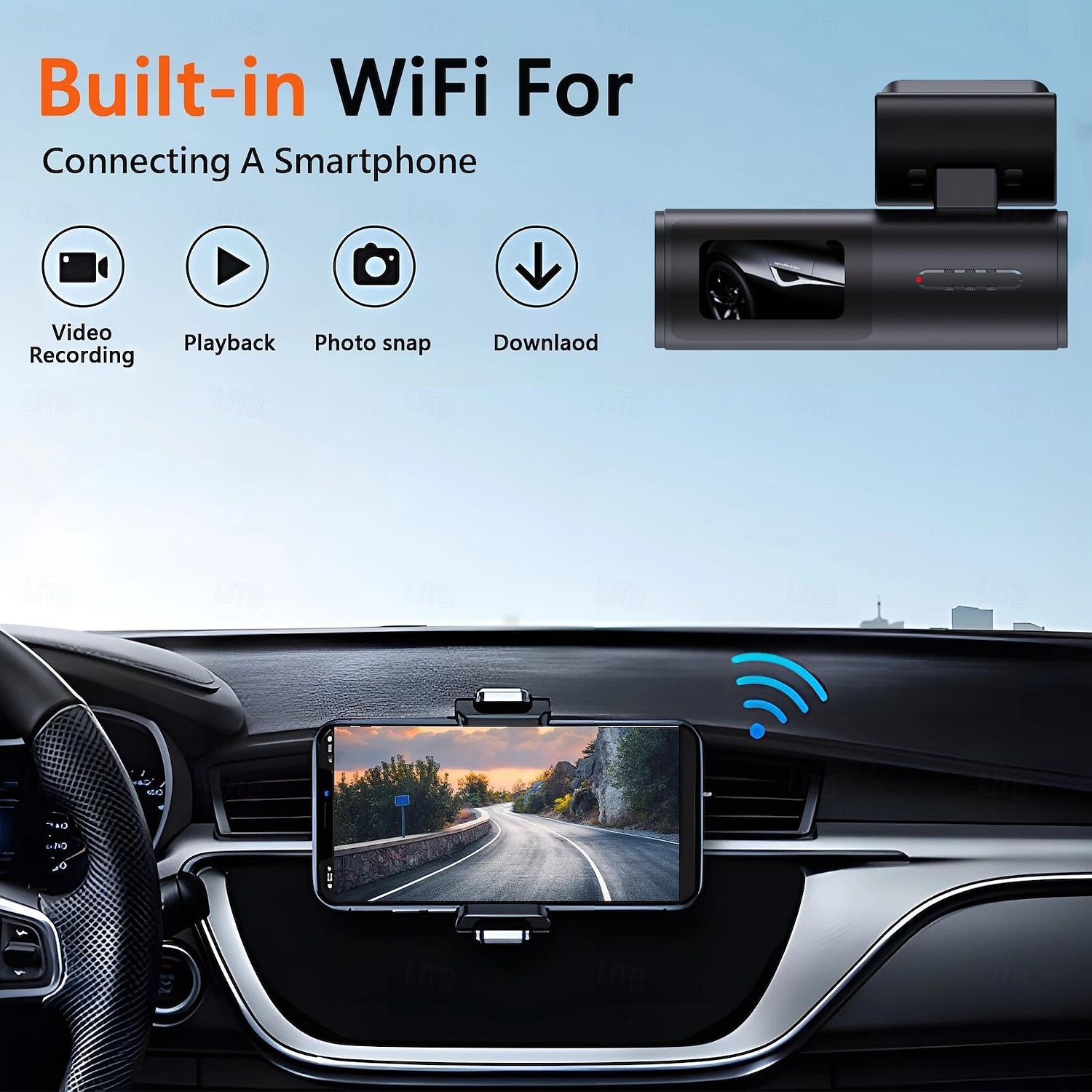 HD 4K front camera 1080P rear camera dashcam with WiFi mobile connectivity and 1.5 inch IPS screen for loop recording. 2025 - $73.99 –P3
