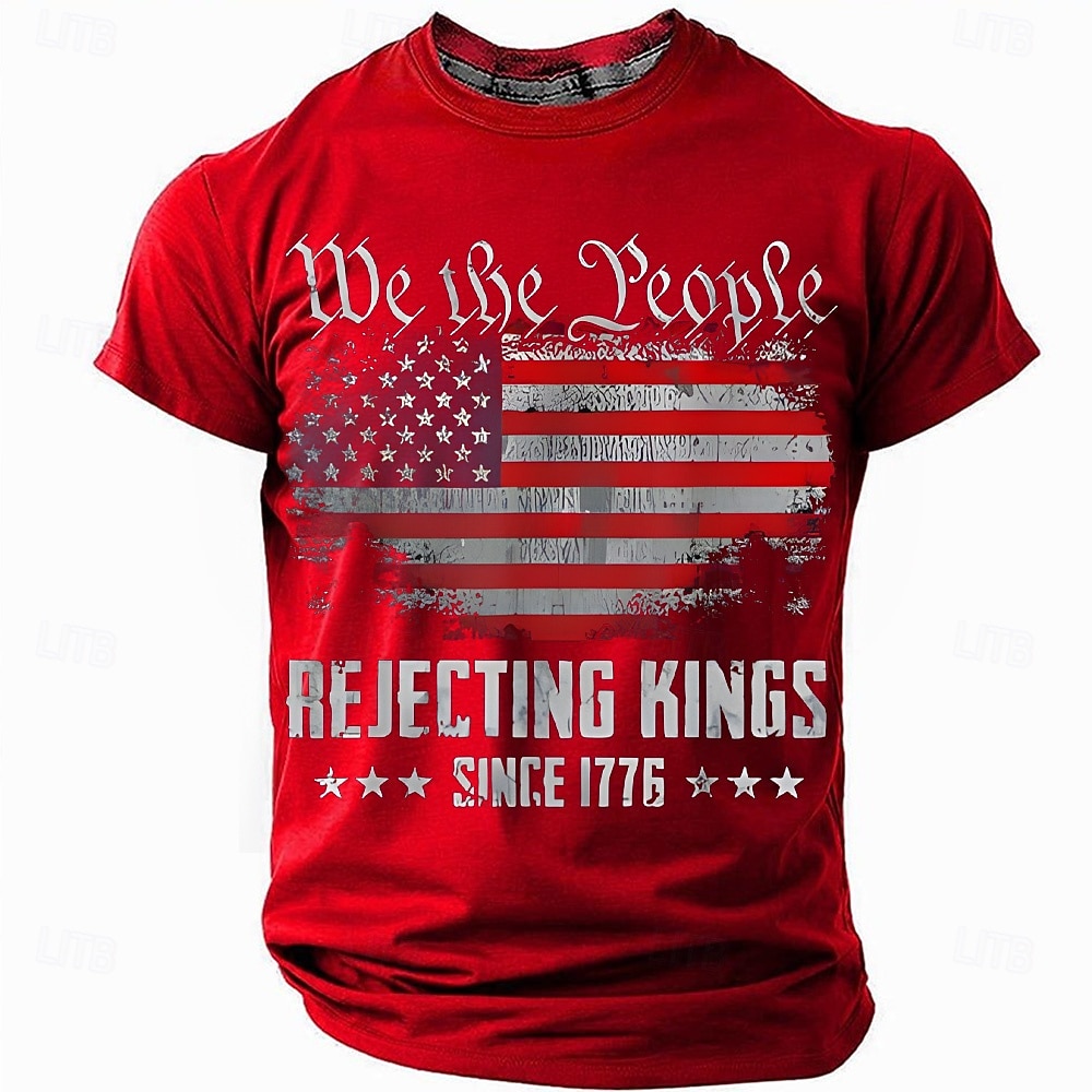 Bărbați A 250-a aniversare a Statelor Unite Tricou Manșon scurt Tricou Tipărire 3D Stil Nautic Cămașă Zilnic Militar Stradă Zilnic Negru Roșu-aprins Albastru piscină Vară Primăvară Îmbrăcăminte S M L 2025 - $19.99 –P1
