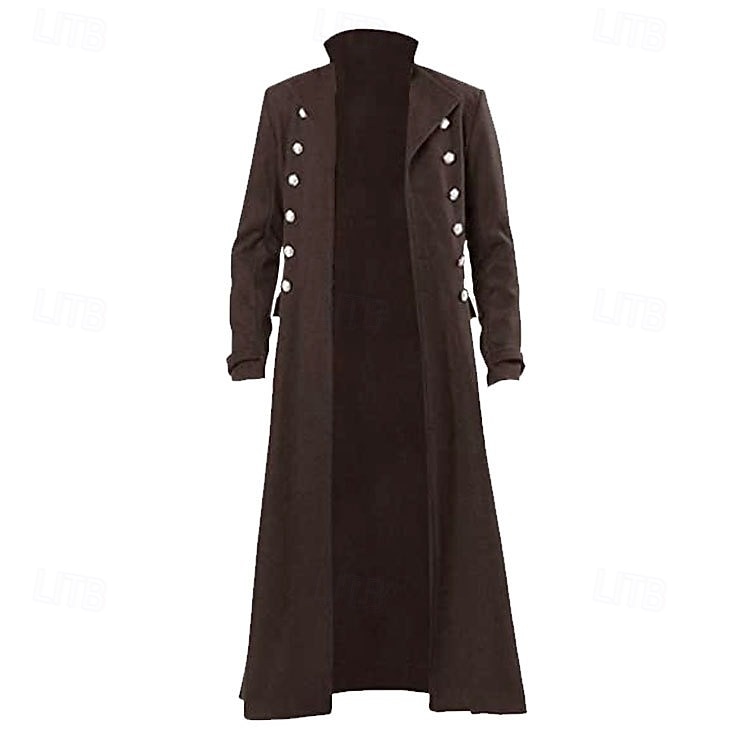 Retrò Vintage Punk & Gotico Medievale Cappotto Trench Vampiro Costume Per uomo Halloween Carnevale Feste Casual Quotidiano Fiera Rinascimentale Adulti Cappotto del 2026 a $40.99 –P6
