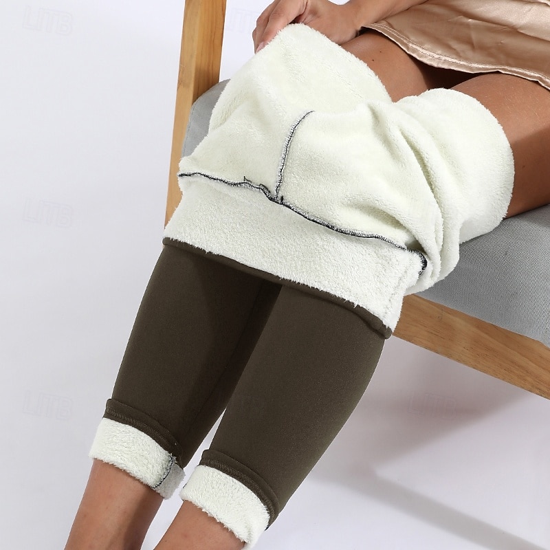 Per donna Leggings Fodera in pile accogliente Casual Lunghezza intera Misura del girovita medio Semplice Elastico in vita Calore Termico Elasticizzato Vacanza Streetwear Casual Rosso violaceo Grigio del 2025 a $22.99 –P17