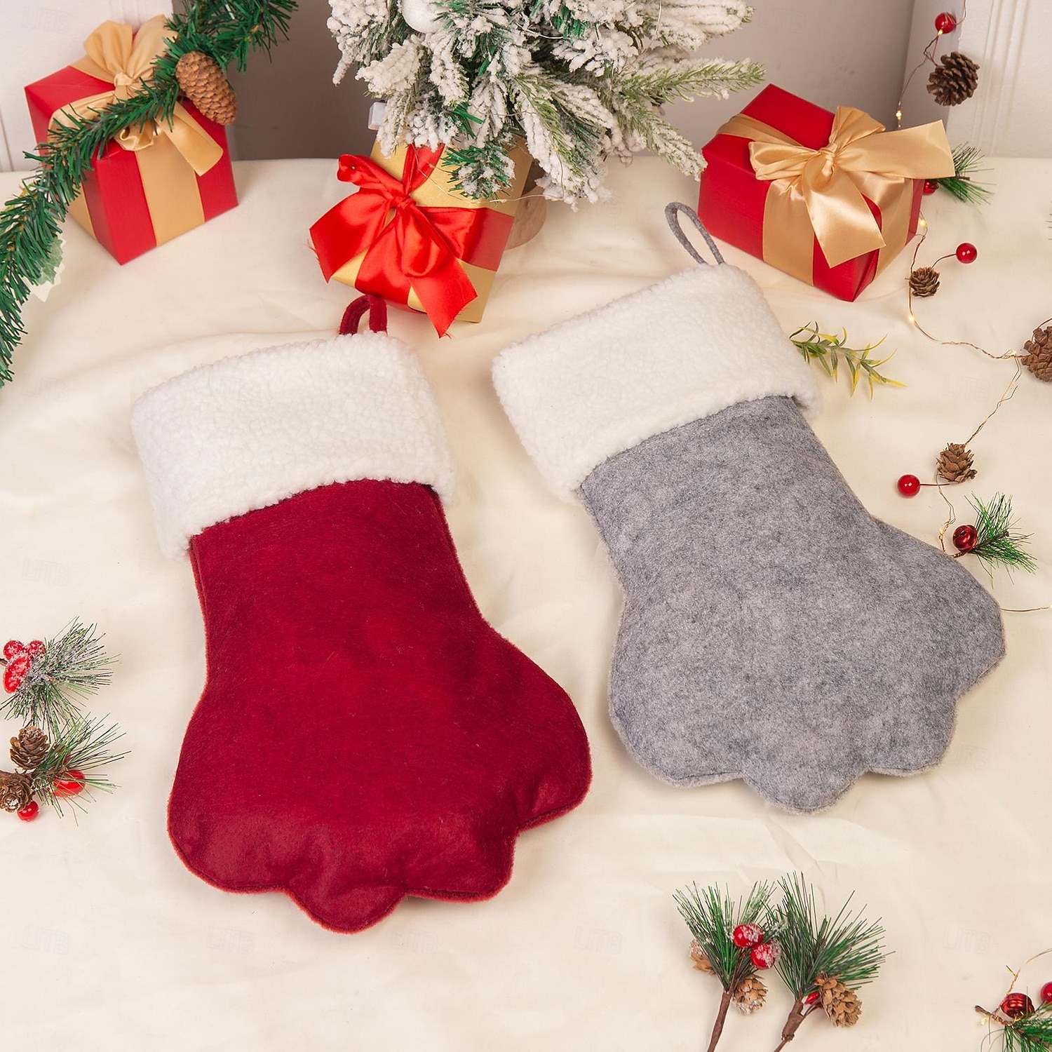 Meia de Natal personalizada com pata de gato, meia longa de Natal com nome personalizado, sacola de presente de grande capacidade para festa de Natal, presente perfeito para o Natal &celebrações de de 2025 por $17.99 –P9