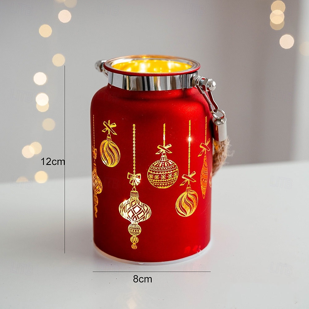 1 Pc Christmas Glass LED Light Handheld Light Electronic Candle Light Wind Light Desktop Ornament Light Atmosphere Light Warm Light AAA Battery Box 2025 - CAD $11.99 –P5