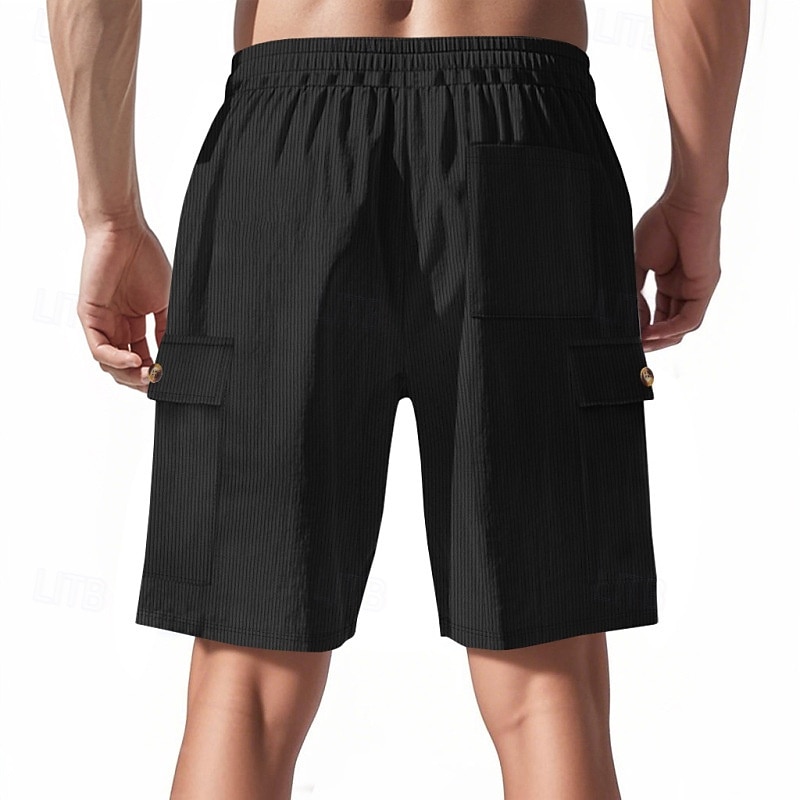 Men's Shorts Summer Shorts Casual Shorts Corduroy Shorts Drawstring Pocket Elastic Waist Plain Comfort Breathable Short Outdoor Vacation Sport Casual Navy Blue 2026 - $21.99 –P16