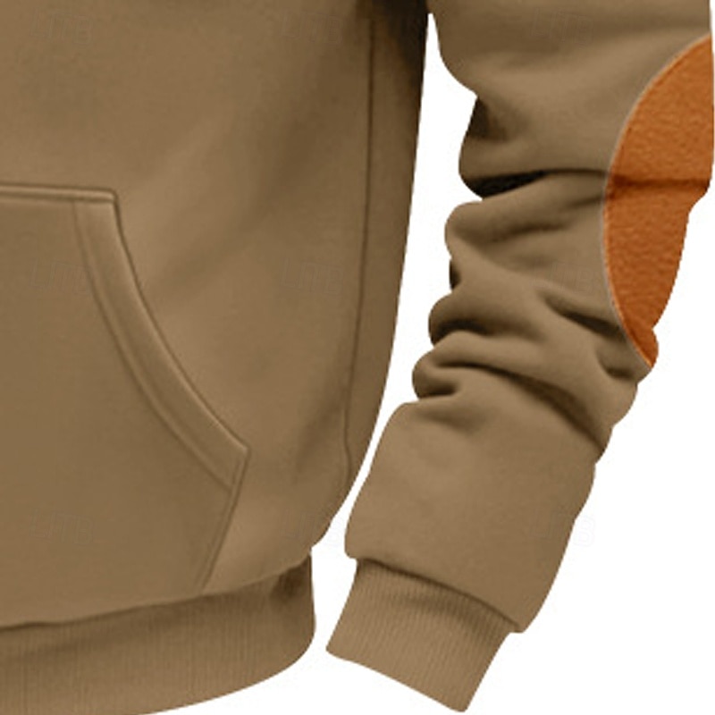 Homens Moletom Moletom com capuz Estacionar Moletom com zíper Preto Verde Tropa Azul Marinha Camelo Cinza Claro Colarinho Clerical Tecido Patchwork Bolsos Bloco de cor Desportos e Ar livre Casual de 2025 por $23.99 –P8
