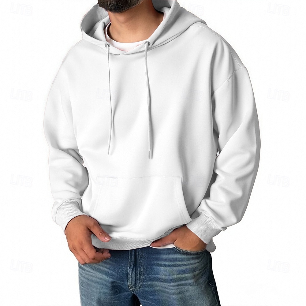 Per uomo Felpa con cappuccio Aalbicocca Blu denim Blu 1# Nero Bianco Con Cappuccio Semplice Tasca Sport & Outdoor Quotidiano Ferie Poliestere Streetwear Essenziale Casual Primavera Autunno del 2026 a $22.99 –P9