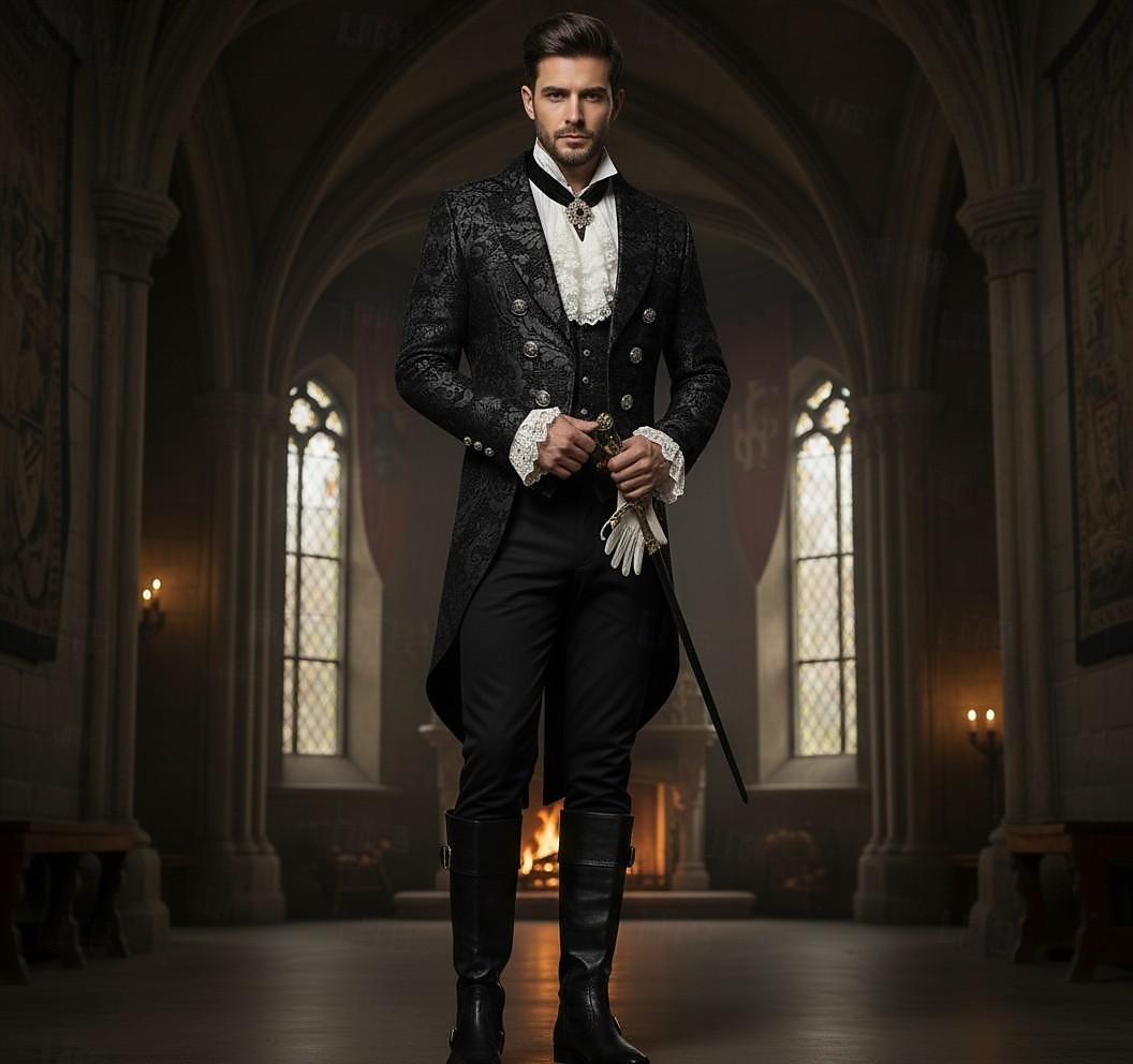 Μεσαίωνα Αναγέννησης Steampunk Επίστρωση Smoching Φράκο Vampires Ευγενής Φανταχτερή Φόρεμα Ανδρικά Απόκριες Επίδοση LARP Ρεν Φερ Ενηλίκων Επίστρωση 2025 - $61.99 –P8
