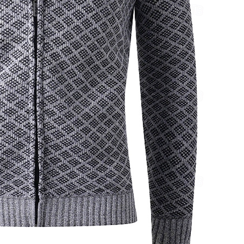 Herren Pullover Kleid Pullover Strickjacke Reißverschluss-Pullover Strickpullover Gerippt Stricken Normale Oberteile Gestrickt Gerippt Einfach Mit Kapuze Mode Schals Lässig Alltagskleidung Bekleidung 2025 - $29.99 –P6