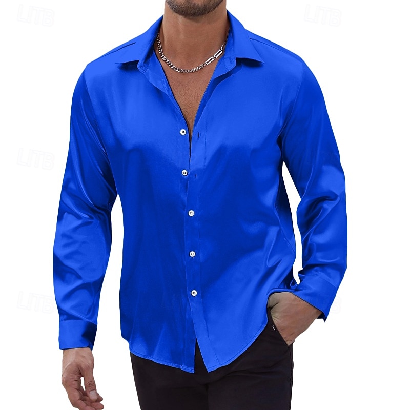 Per uomo Camicia Camicia in raso Camicia casual Camicia con Bottoni Camicie sbottonate Semplice Formale Quotidiano Nero Bianco Vino Blu reale Manica Lunga Bavero Primavera & Autunno Tutte le stagioni del 2025 a $23.99 –P8