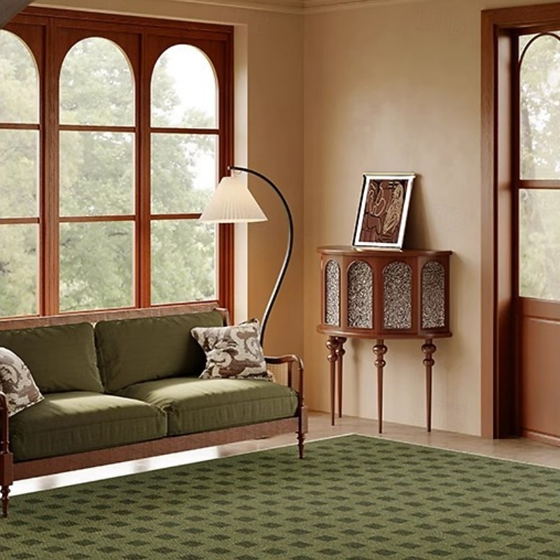 Tapete vintage verde francês, tapete luxuoso para sala de estar, tapete elegante para cabeceira de quarto, tapete grande resistente a manchas e fácil de limpar de 2026 por $107.99 –P14