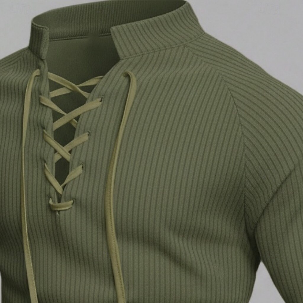 Per uomo Maglietta Maglietta a Maglia a Coste Camicia a Maniche Lunghe Manica Lunga Collo alla coreana Primavera Autunno Inverno Semplice Striscia di Fossa Moda Designer Essenziale Coulisse Lavoro a del 2025 a $25.99 –P4