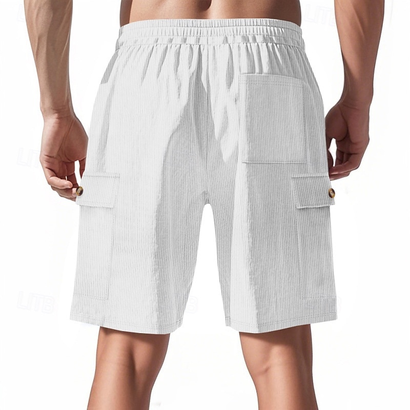 Men's Shorts Summer Shorts Casual Shorts Corduroy Shorts Drawstring Pocket Elastic Waist Plain Comfort Breathable Short Outdoor Vacation Sport Casual Navy Blue 2026 - $21.99 –P8