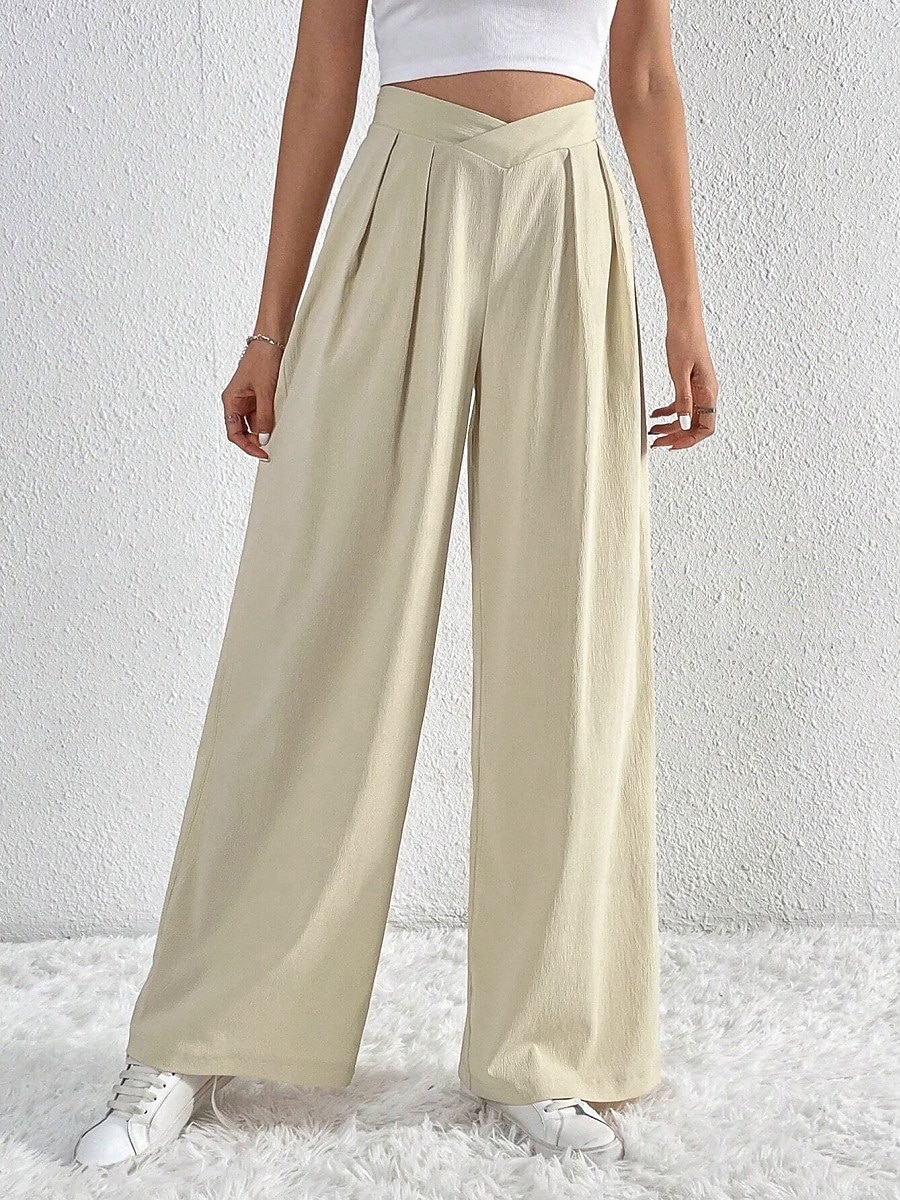 Per donna Gamba larga Pantaloni Streetwear Casual Lungo Vita Alta Semplice Traspirabilità Morbido Micro-elastico Vacanza Streetwear Abbigliamento quotidiano Nero Rosa Blu chiaro Albicocca Autunno del 2025 a $26.99 –P3