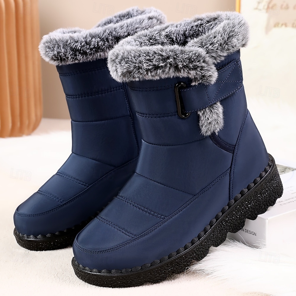 Mujer Botas Botas de nieve Diario Tacón Plano Dedo redondo Casual Satén Mocasín Vino Negro Azul 2026 - $32.99 –P13